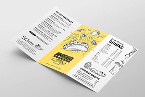 Tri-Fold Mexican Menu Template