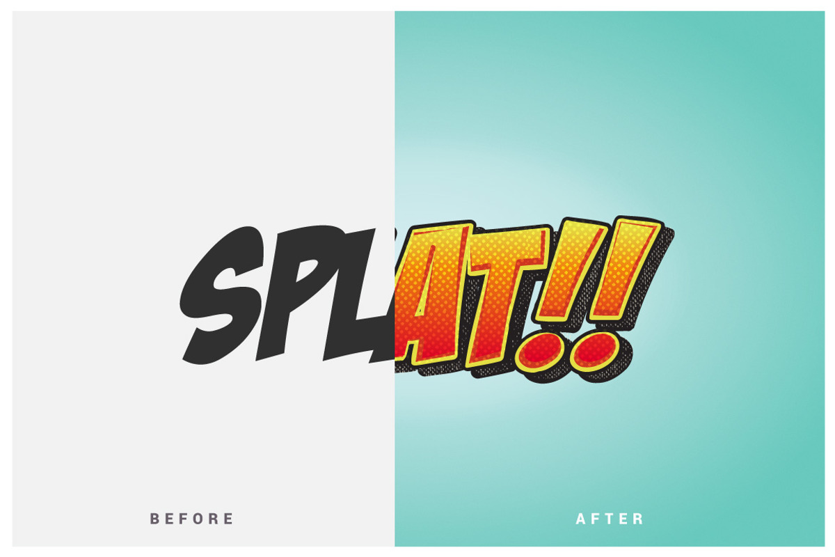 Comic and Cartoon Text Effects (AI), a Layer Style Add-On by Vector Galore (Photo 2 of 11)