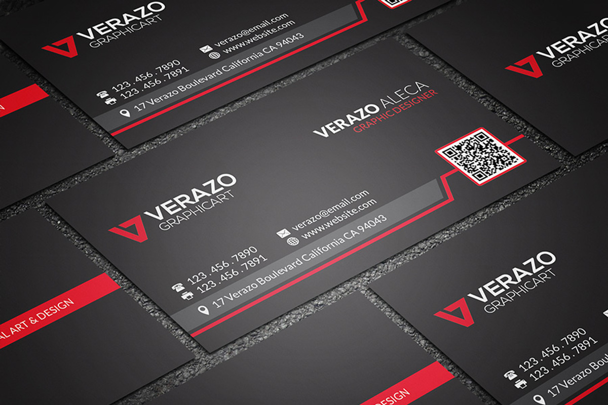 Bold Red QR Code Business Card, a Business Card Template by Verazo (Photo 3 of 3)