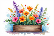 Wildflowers In Wooden Box Clipart Ki, an Illustration by hafijul (Thumbnail 10 of 14)