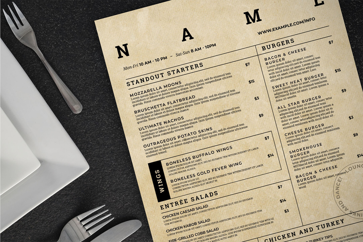 Simple Menu Template, a Flyer Template by BrandPacks