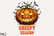 Spooky Halloween Pumpkin Creepy PNG, an Illustration by Black Bird Studio (Thumbnail 1 of 4)