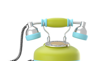 Corded Retro Phone In Bright Colors