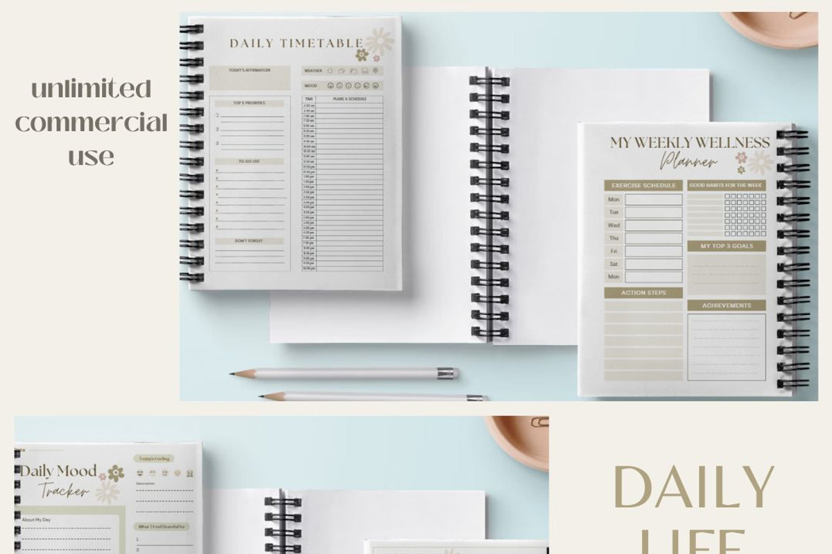 Aesthetic life planner template, a Templates & Theme by BarefootChild studio (Photo 3 of 4)
