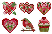 Valentine's Embroidery Clipart, an Illustration by Dream Creation (Thumbnail 3 of 7)