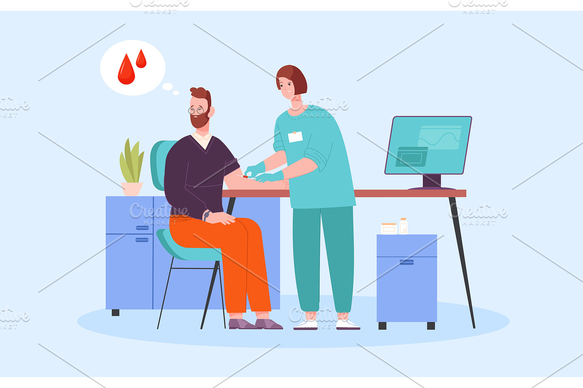Scared patient blood test. Patient, a Healthcare Illustration by Stock-Smart-Start