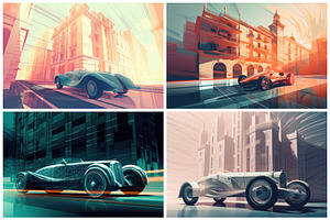 20 Vintage Car Illustrations