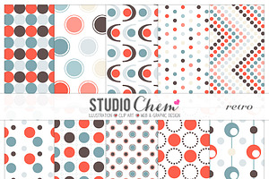 Retro Dotty Pattern Papers