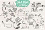 Cozy Christmas Lettering & Clipart, a Seasonal Illustration by Sketchetarian (Thumbnail 8 of 10)