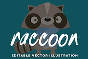 Hand-Drawn Raccoon Vector Cartoon, an Animal Illustration by Rainy City Press (Thumbnail 1 of 3)