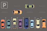 Parking layout with cars, a Transportation Illustration by Yayasya (Thumbnail 2 of 3)