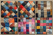 Old Patchwork Quilt Fabric Texture, a Texture Graphic by Fine Purple Elephant (Thumbnail 2 of 3)