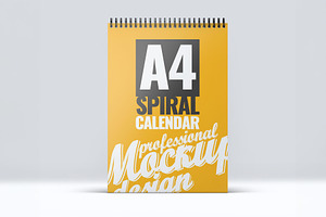 A4 Spiral Calendar Mock-Up