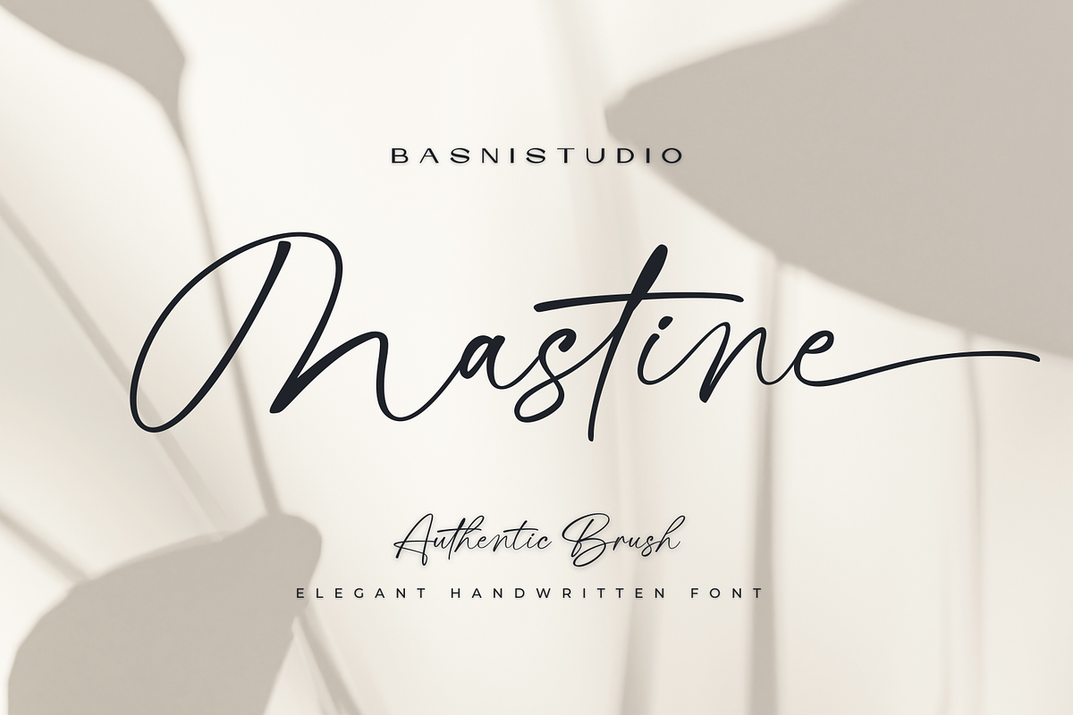 Mastine - Elegant Handwritten Font, a Handwritten Font by Basnistudio (Photo 1 of 16)