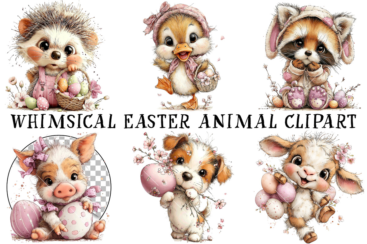 Whimsical Easter Animal Clipart, an Illustration by OK Design (Photo 2 of 6)