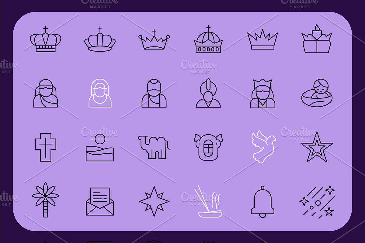 30 Three Kings & Christian Holiday I, an Outline Icon by Adl Studio (Photo 2 of 4)