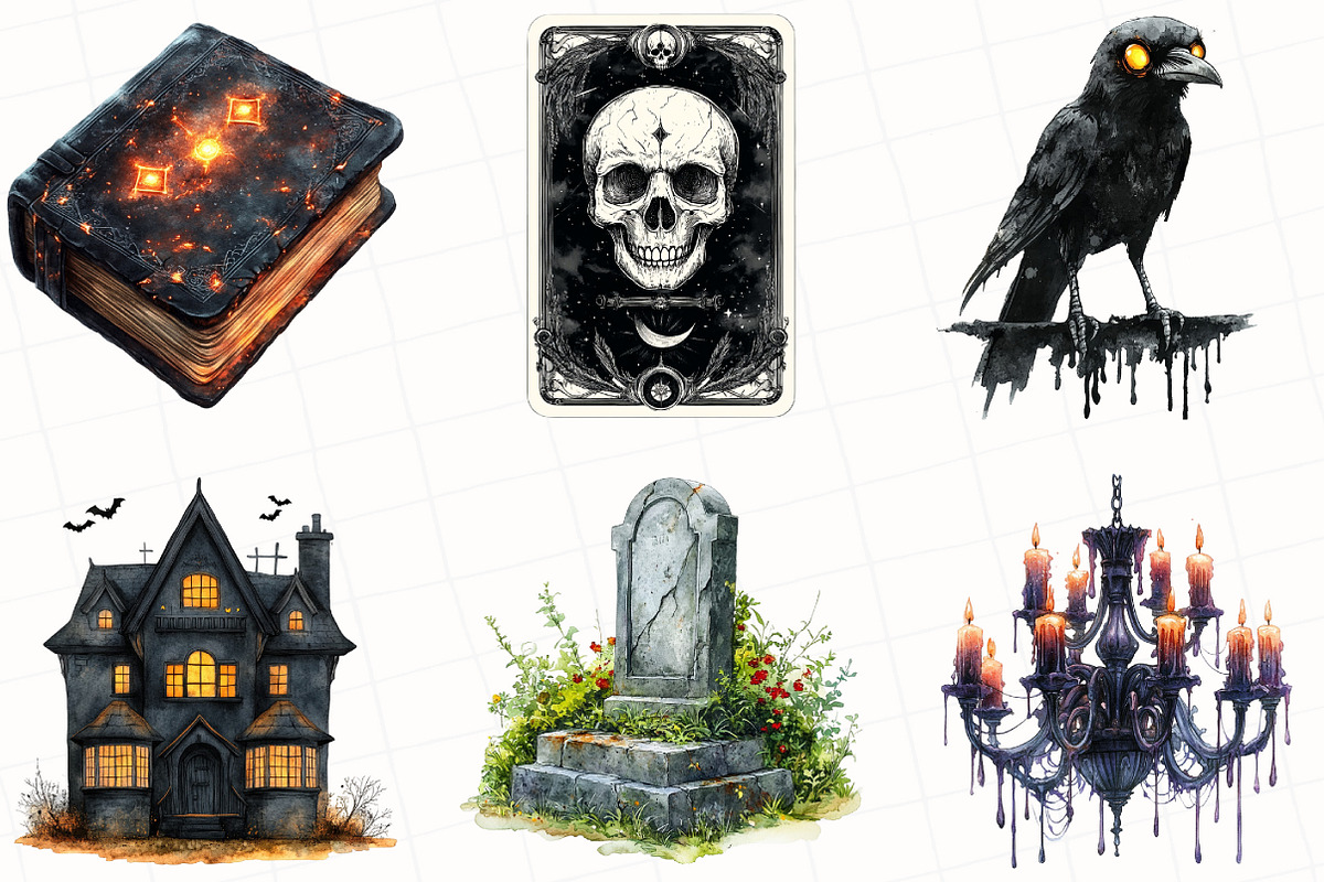 Black Halloween Sublimation Clipart, an Illustration by OK Design (Photo 3 of 5)
