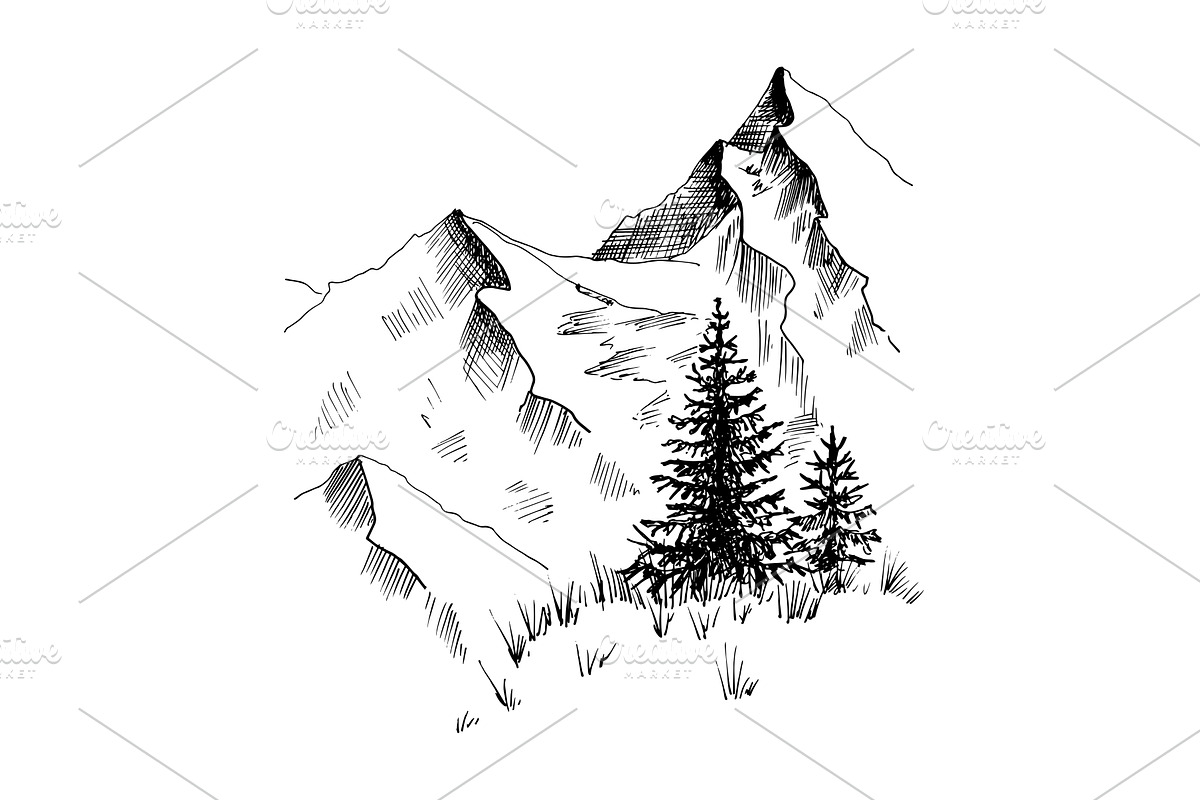 Mountain landscape. Mountains and, an Illustration by Canatic