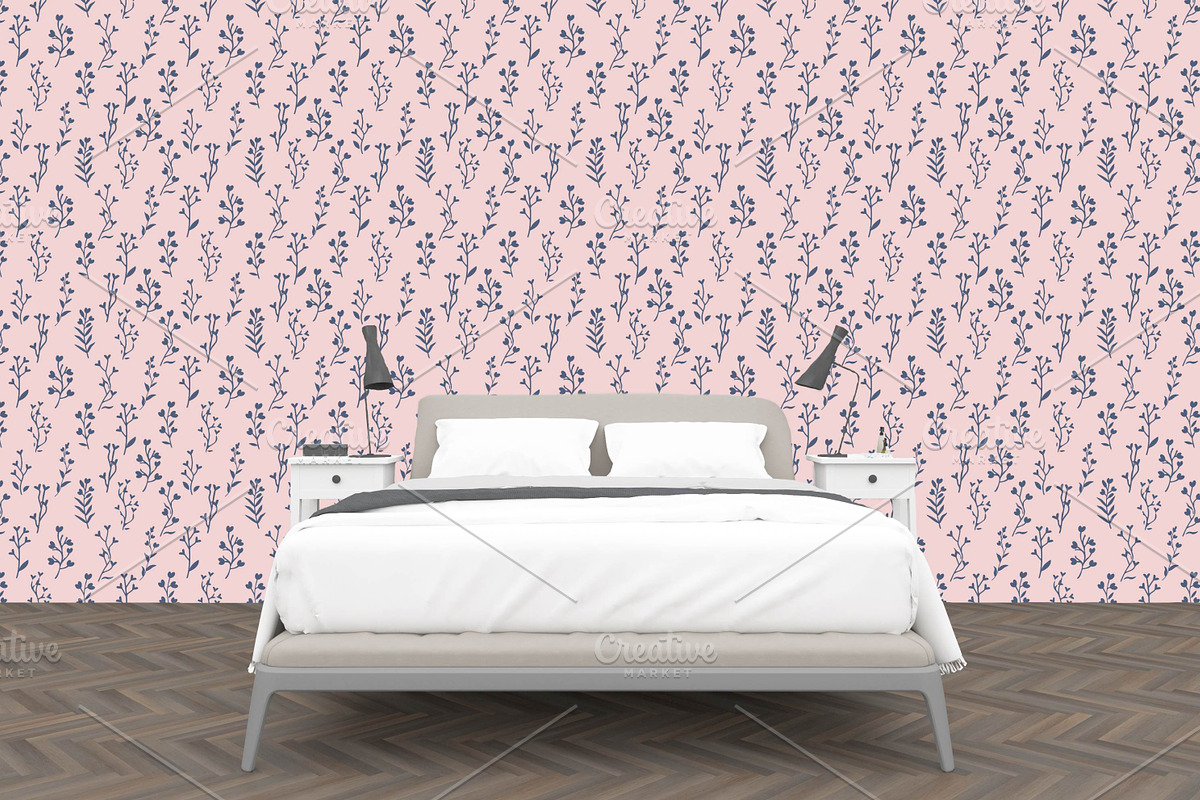 Seamless heart flowers, a Pattern Graphic by elyomys (Photo 2 of 3)