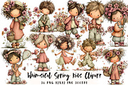 Whimsical Spring Kids Clipart, an Illustration by OK Design (Thumbnail 1 of 6)