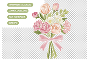 Watercolor Blush Rose Clipart, an Illustration by TatiMockup (Thumbnail 5 of 5)