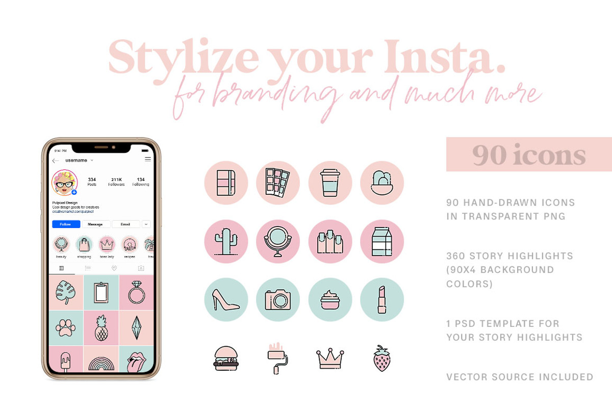 Cute Instagram Highlight Icon Bundle, an Icon by Pulpixel Design (Photo 3 of 24)