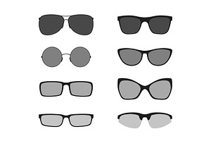 Glasses icons set