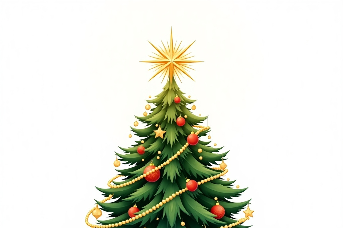 Christmas Tree on a White Background, an Illustration by Amazin_art (Photo 7 of 9)