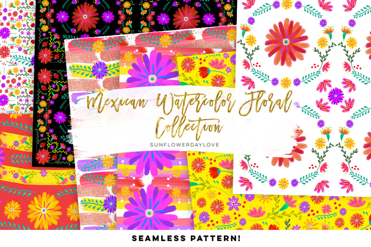 Mexican Fiesta Digital Paper, an Illustration by Sunflower Day Love (Photo 2 of 2)