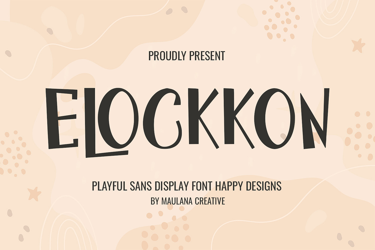 Elockkon Playful Sans Display Font, a Sans Serif Font by Maulana Creative (Photo 1 of 7)