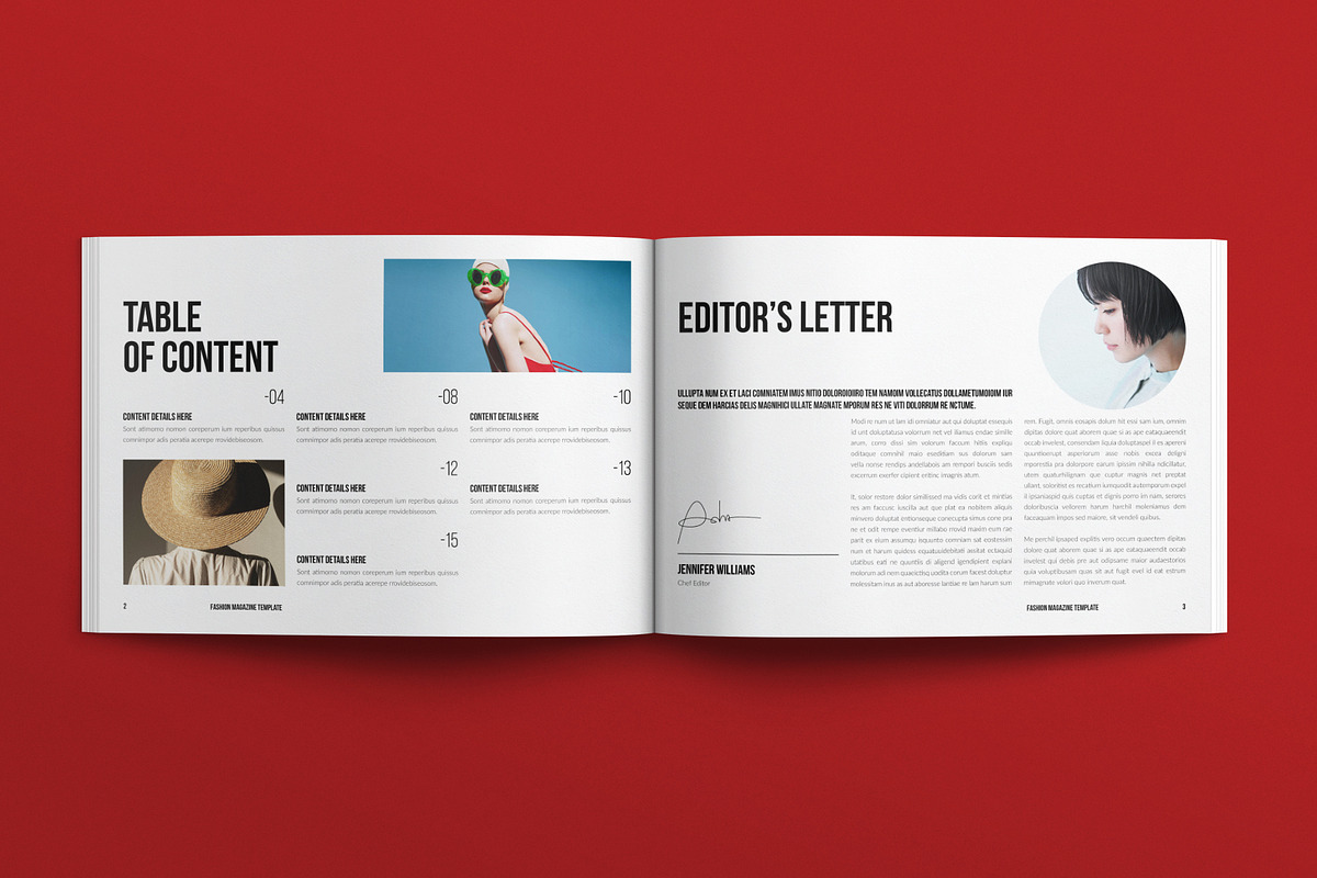 Fashion Magazine Template Landscape, a Brochure Template by E-Type (Photo 2 of 7)