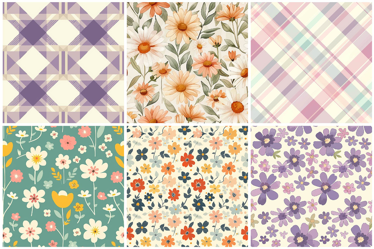 Cute Little Flowers Pattern, an Illustration by DreamPrint404