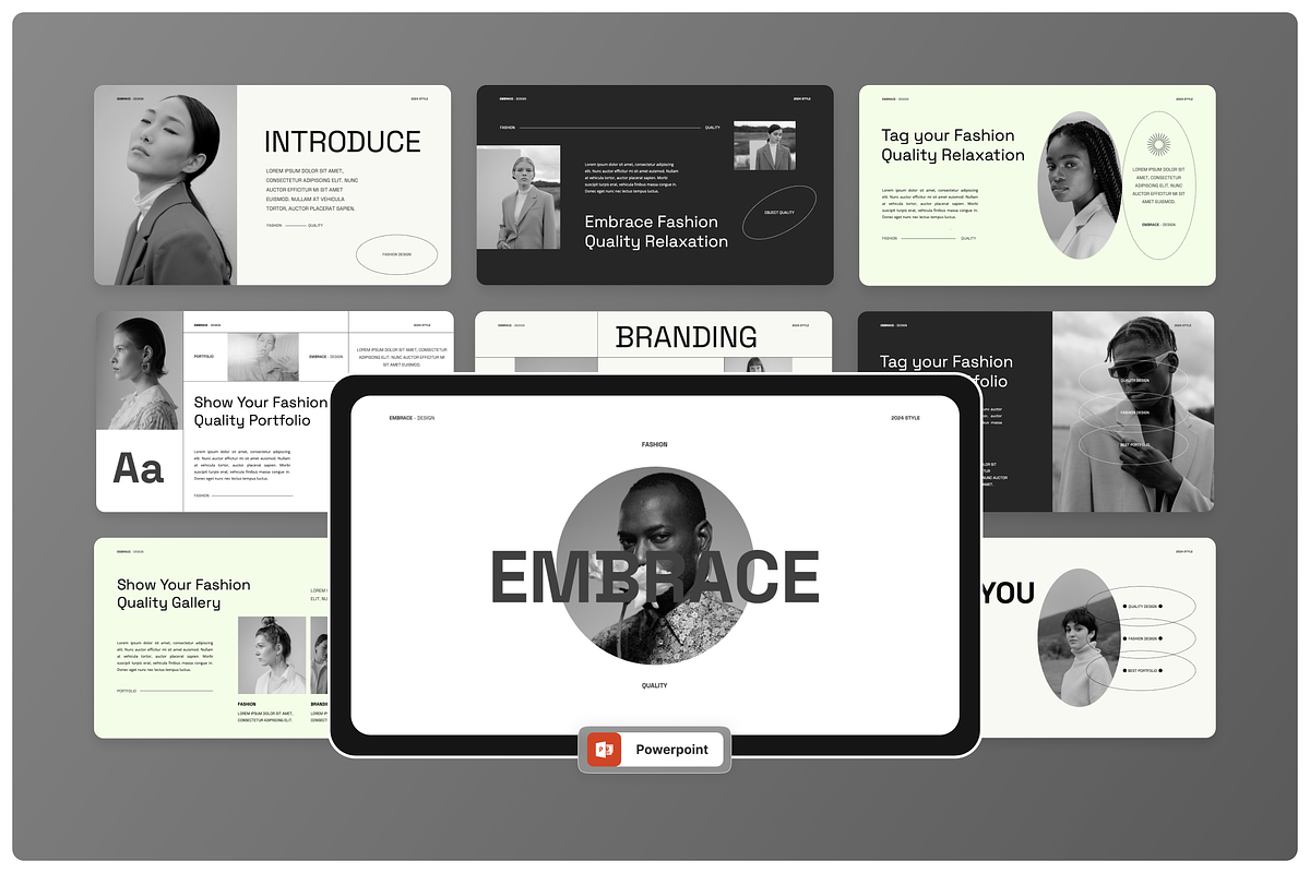 Embrace - Fashion Brand Powerpoint, a Presentation Template by Annora Studio (Photo 1 of 5)