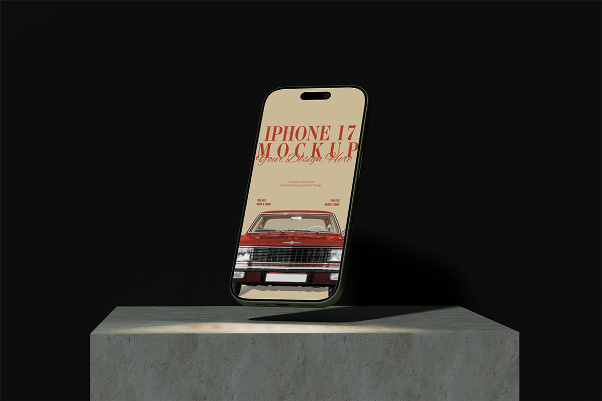 iPhone 17 Mockup, an iPhone Mockup by HanaSaka_Studio (Photo 5 of 5)