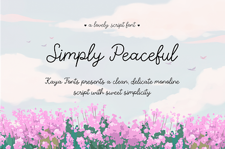 Simply Peaceful Thin Monoline Script