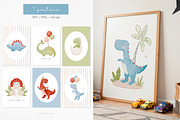 Dino party. Watercolor collection, an Animal Illustration by AfonshinaArt (Thumbnail 3 of 13)
