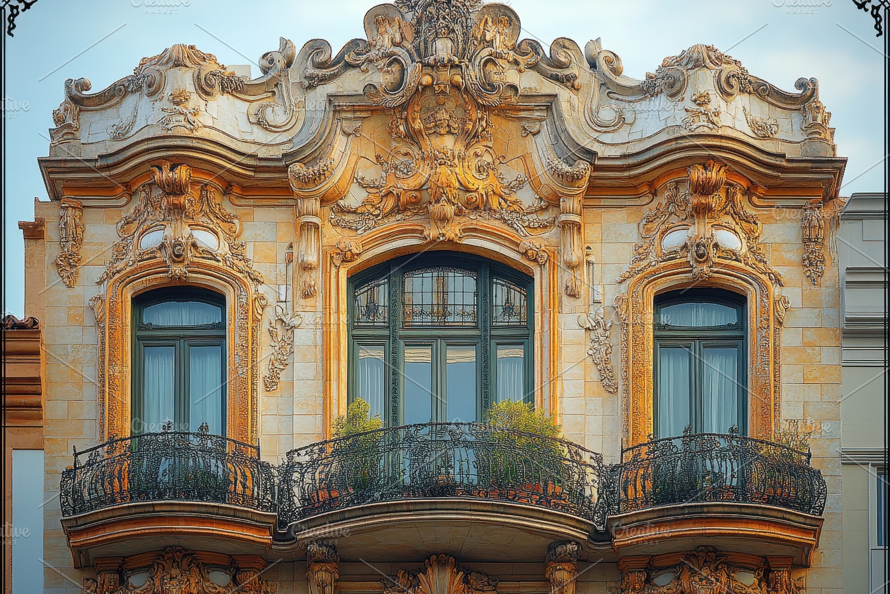 Architectural details of a historic, a Photo by Tanuart