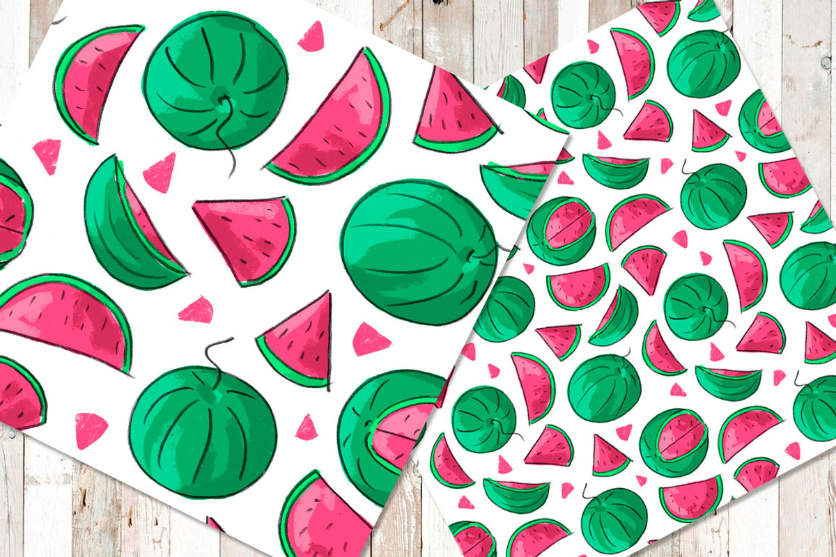 Seamless pattern with watermelons, a Pattern Graphic by Melniklenart (Photo 3 of 4)