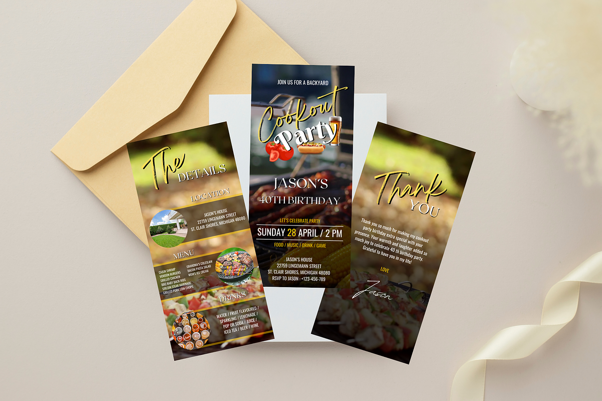Cookout Birthday Invitation, an Invitation Template by Earth5168 (Photo 4 of 9)