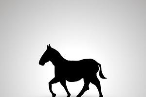 Horse Silhouette, Simple Black Icon