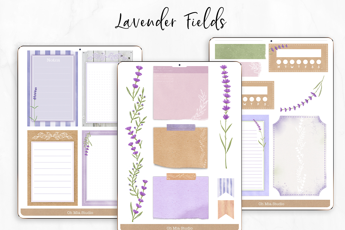 Digital Stickers Lavender Fields, an Illustration by Oh Mia Studio (Photo 4 of 4)