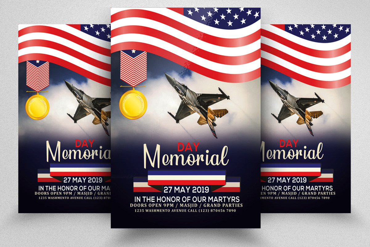 Memorial Day Flyer Template, a Flyer Template by Design Up