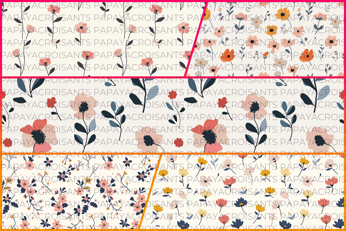 Happy Little Flowers SeamlessPattern, a Pattern Graphic by STUDIO CHOTI (Photo 3 of 8)
