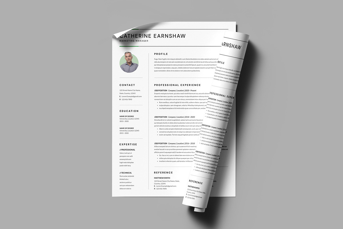 3 Page Resume Template / CV Template, a Resume Template by PixelStudio (Photo 4 of 8)