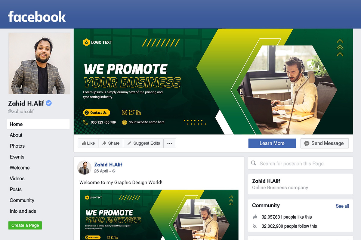 Social Media Facebook Cover Banner, a Social Media Template by zahidhossainalif (Photo 2 of 2)