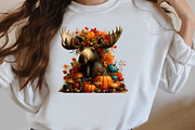 Whimsical Autumn Fall Moose Clipart, a Seasonal Illustration by Designworld (Thumbnail 6 of 7)