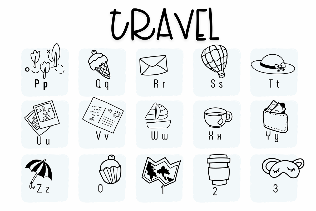 TRAVEL | Symbols Fonts, a Symbol Font by Sirinart (Photo 3 of 7)