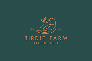 Birdie Dove Nest Logo Foliage, a Branding & Logo Template by Signatoro
