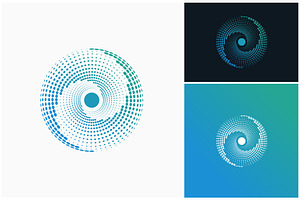 Circle Sphere Spiral Dots Logo