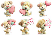 Whimsical Valentine Fluffy Dog PNG, an Illustration by CraftArtStudio (Thumbnail 2 of 6)